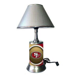 San Francisco 49ers table lamp with chrome finish shade, desk lamp